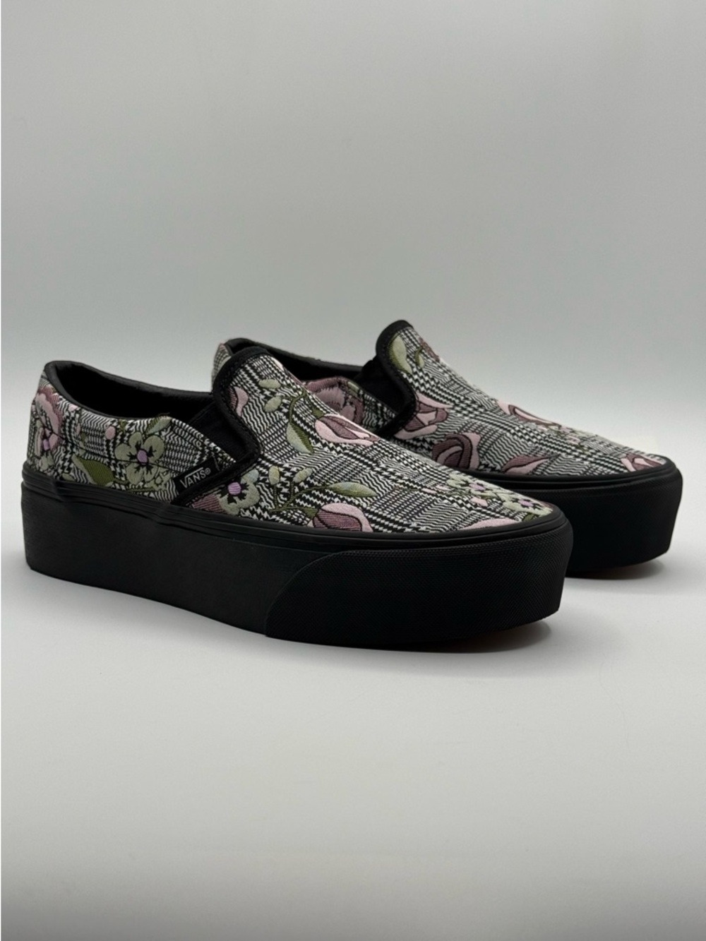 Vans Tapestry Floral Platform Slip-On Sneakers Chunky Sole Street Style Shoes - Picture 3 of 17
